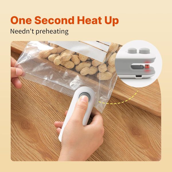 Heat Sealing Machine 2 In 1 Cutting And Sealer Usb Rechargeable Food Sealer Mini Sealer For Snack Storage Food Sealer For Chip Bags, Plastic Bags, Food Storage, Etc