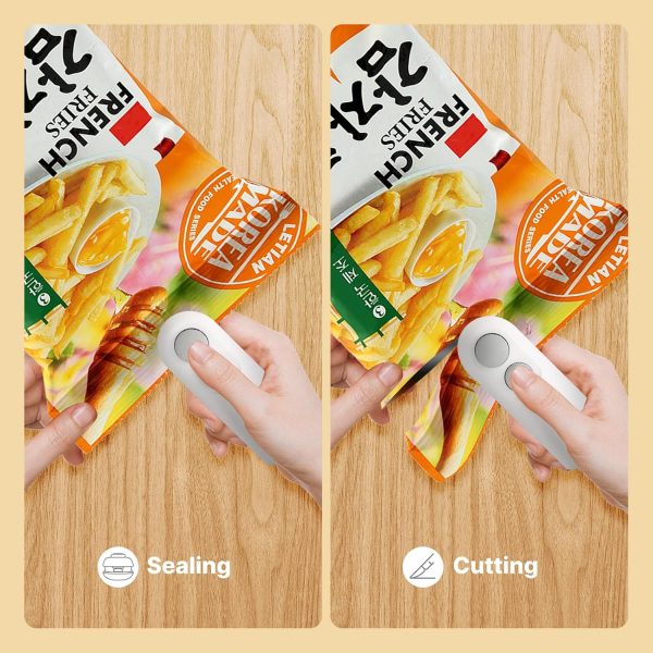 Heat Sealing Machine 2 In 1 Cutting And Sealer Usb Rechargeable Food Sealer Mini Sealer For Snack Storage Food Sealer For Chip Bags, Plastic Bags, Food Storage, Etc