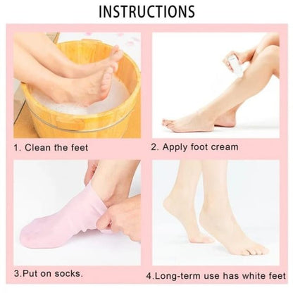 pair Silicone Foot Care Socks Anti Cracking Moisturizing Gel Socks Cracked Dead Skin Remove Protector Pain Relief Pedicure Tool