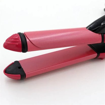 2-in-1 Nova Hair Straightener And Curler – Dual-use Styling Tool With Quick Heat-up Technology, Ceramic Plates For Smooth Straightening & Effortless Curls Model-nh-2009 – Portable, Lightweight, Ideal For Home Or Travel Use