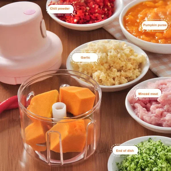 Single Bowl Usb Rechargeable Mini Grinder Food Chopper(250 mg)