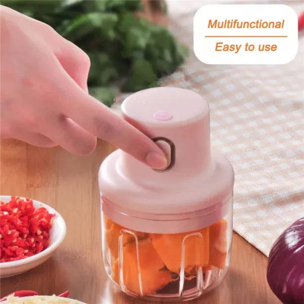 Single Bowl Usb Rechargeable Mini Grinder Food Chopper(250 mg)