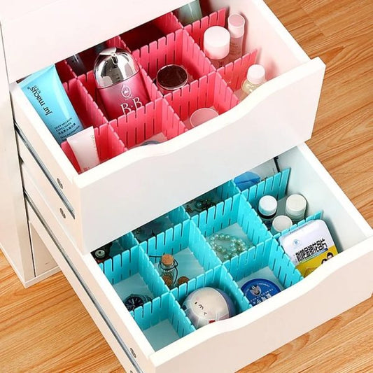 4 Pcs – Diy Plastic Drawer Grid Separator Divider Partition Storage Organizer