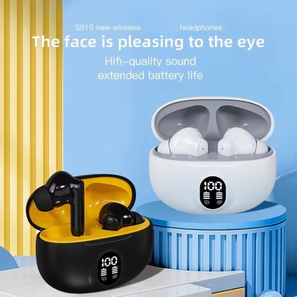 Professional Display Earbuds Stereo 895b Wireless Bluetooth Earbuds | Mic In-ear Headphones With Led Display |immersive Sound | Type C Fast Charging | Bluetooth 5.3 For Android/iphone