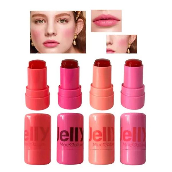 Mocallure Jelly Blush Stick Rouge Cream Shimmer Blusher Stick Monochrome Blush Mud Matte Moisturizing Makeup Lip Tint Cheek